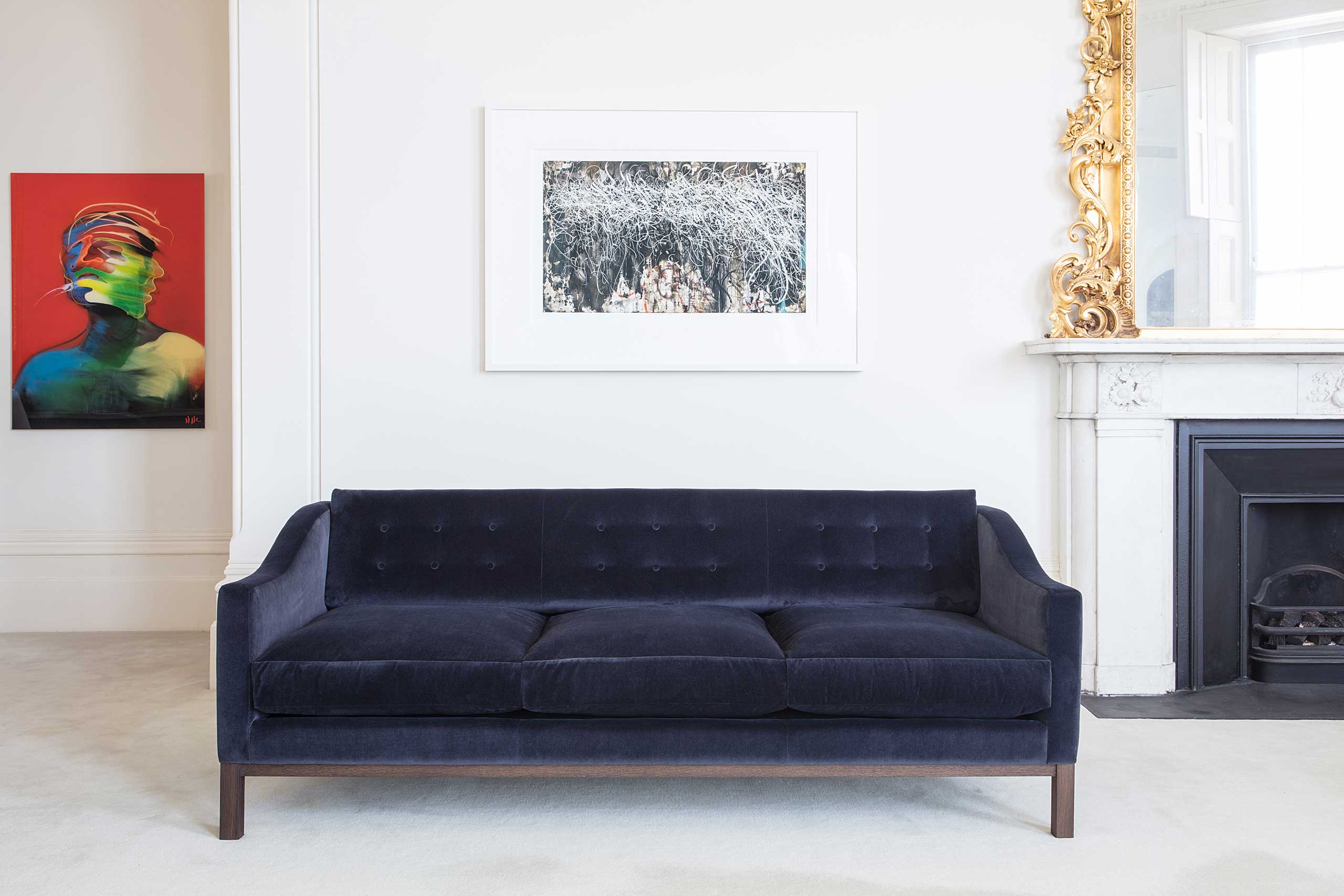 Gosling Velvet buttoned 3 seat sofa